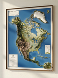 3D North America Map | A True Raised Relief Map