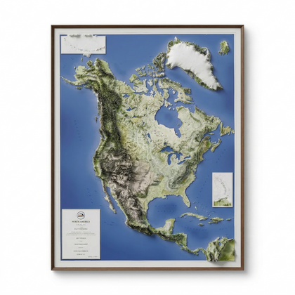 3D North America Map | A True Raised Relief Map