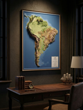 3D South America Map | A True Raised Relief Map