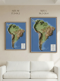 3D South America Map | A True Raised Relief Map